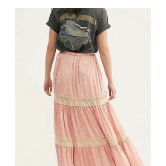 Spell Ocean Lace Appliqué Maxi Skirt S - Picture 3 of 6